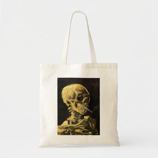 Tote Bag Crâne avec cigarette brûlante par Vincent van Gogh (Devant)