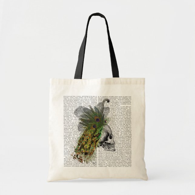 Tote Bag Crâne avec tête de plume (Devant)