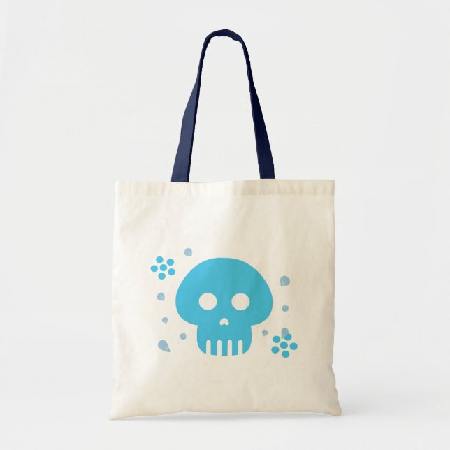 Tote Bag Crâne bleu (Devant)