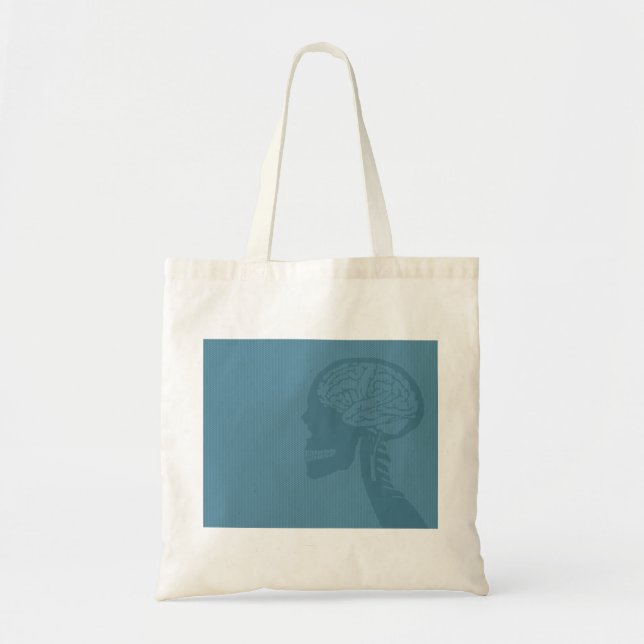 Tote Bag crâne bleu (Devant)