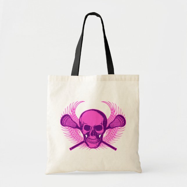 Tote Bag Crâne de lacrosse - pourpre (Devant)