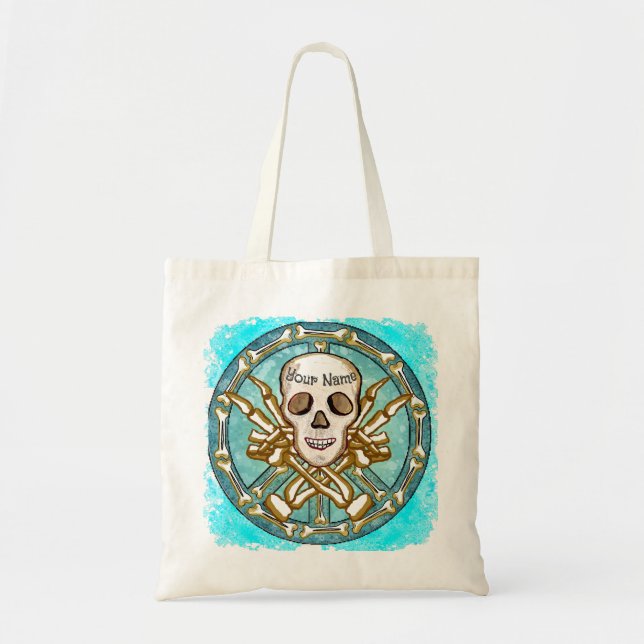 Tote Bag Crâne de squelette de paix (Devant)