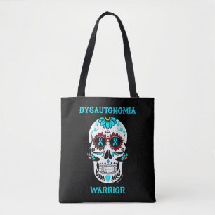 Tote Bag Crâne de Sucre/Guerrier...Dysautonomie