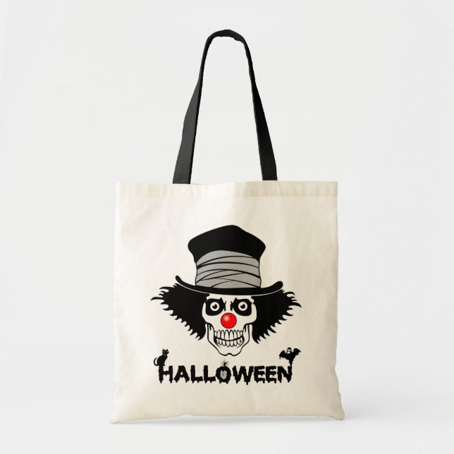 Tote Bag Crâne déplaisant effrayant de clown de Halloween (Devant)
