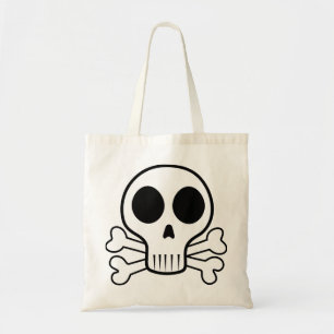 Tote Bag Crâne éffrayant sur un arrière - plan noir