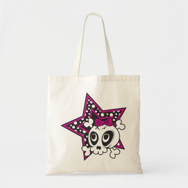 Tote Bag Crâne Emo Féminin (Devant)