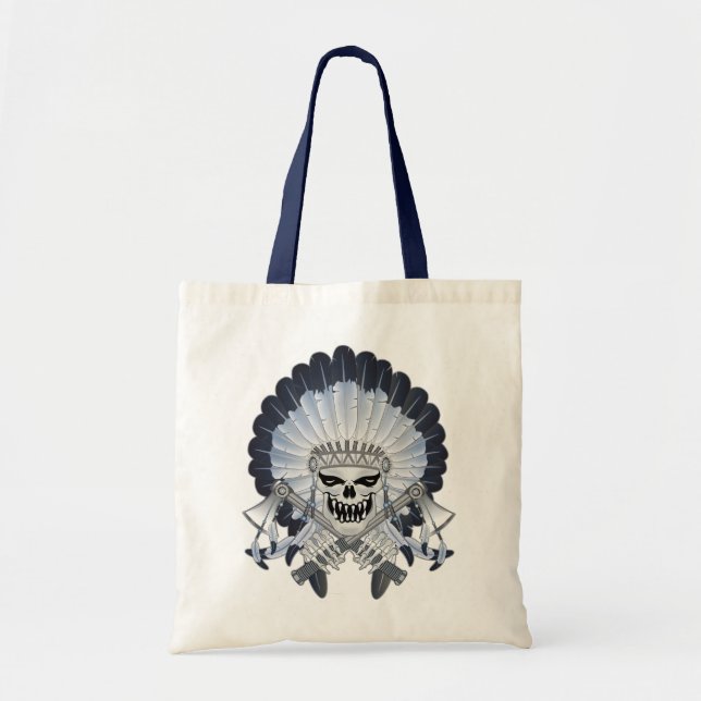 Tote Bag Crâne en chef indien (Devant)