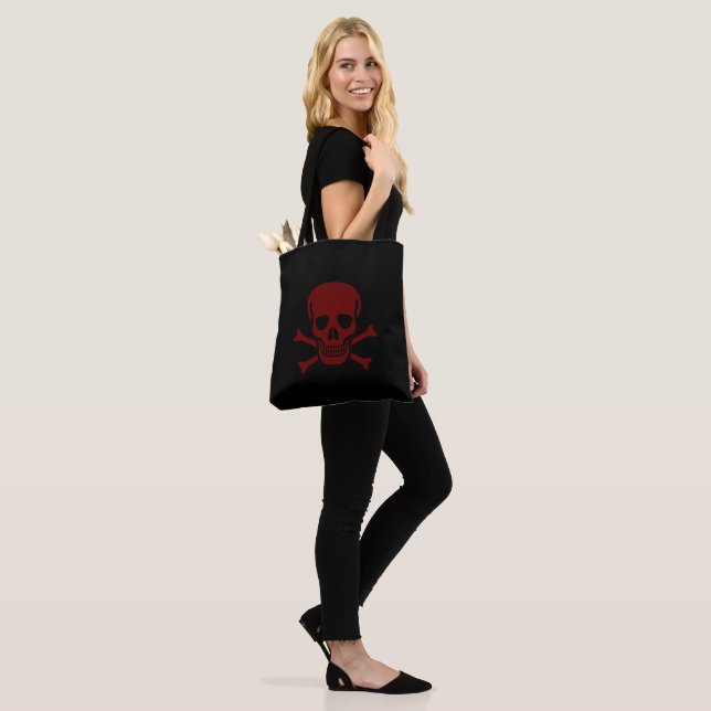 Tote Bag Crâne et os (Sur le modèle)