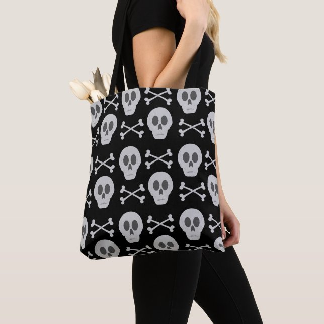 Tote Bag Crâne et os croisés  (De près)