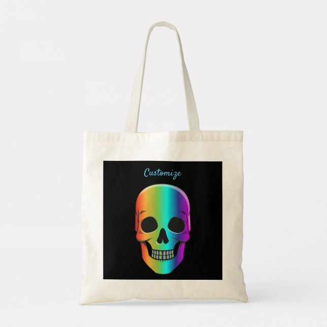Tote Bag Crâne humain psychédélique Thunder_Cove (Dos)