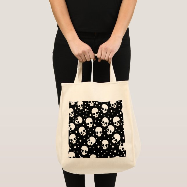Tote Bag Crâne monochrome Polka Dot (Devant (produit))