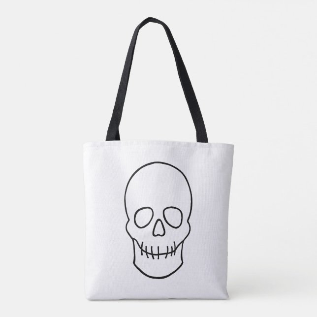 Tote Bag Crâne - noir et blanc (Dos)