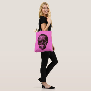 Tote Bag Crâne noir et rose