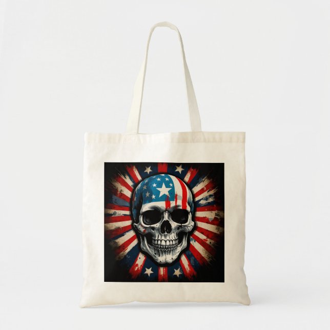 Tote Bag "Crâne patriotique : rébellion des étoiles et des  (Devant)