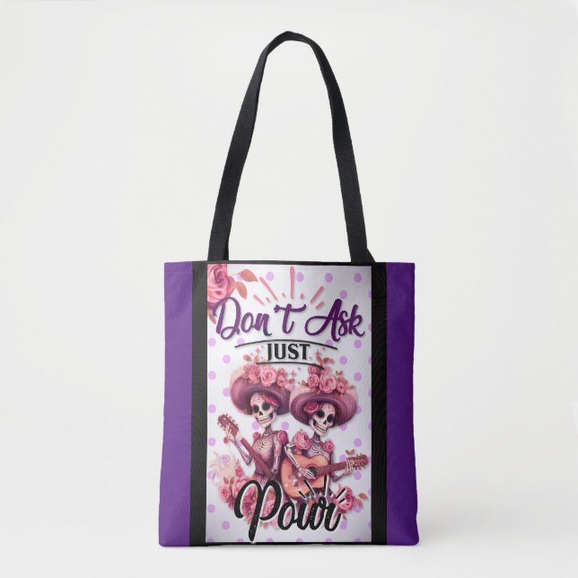 Tote Bag Crâne pourpre et joli sucre (Devant)