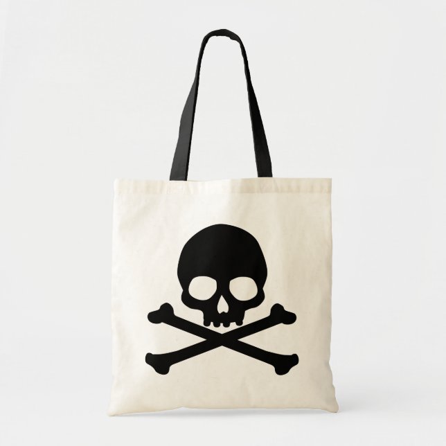 Tote Bag Crâne simple et os croisés (Devant)