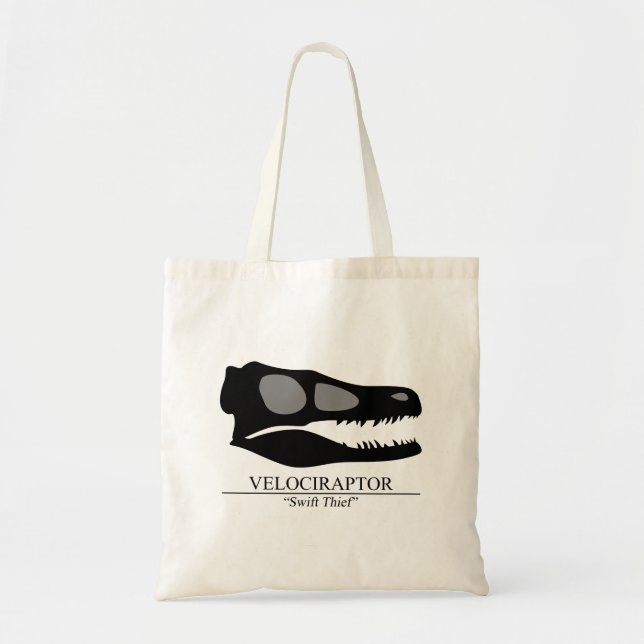 Tote Bag Crâne Velociraptor (Devant)