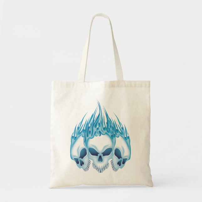 Tote Bag Crânes bleus flamboyants (Devant)