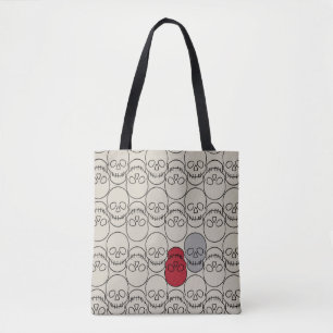 Tote Bag Crânes - Bone White et Bat Black