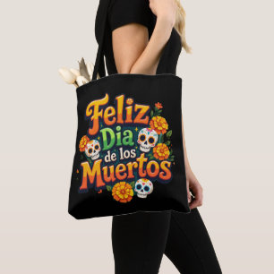 Tote Bag Crânes de bonbons colorés de la fête des morts Sou