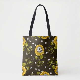Tote Bag Crânes de tournesol : Unique Motif sans fil.