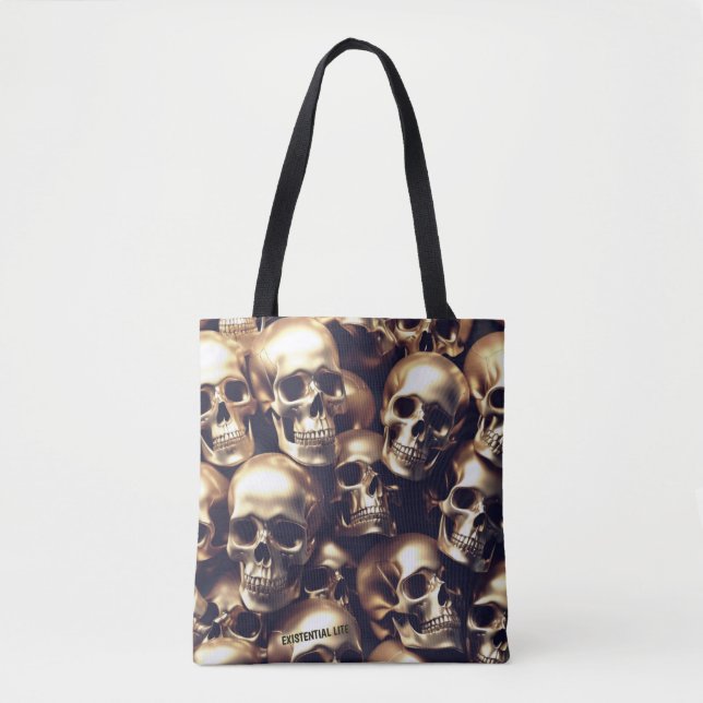 Tote Bag Crânes d'or LITE EXISTENTIEL Fourre-tout (Devant)