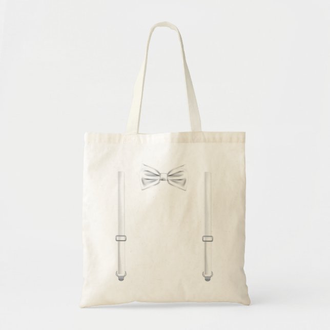 Tote Bag Cravate avec Suspendants Drôle Mariage (Devant)