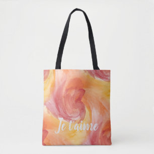 Tote Bag Cravate-Dye flamme rouge orange peint Aquarelle d'