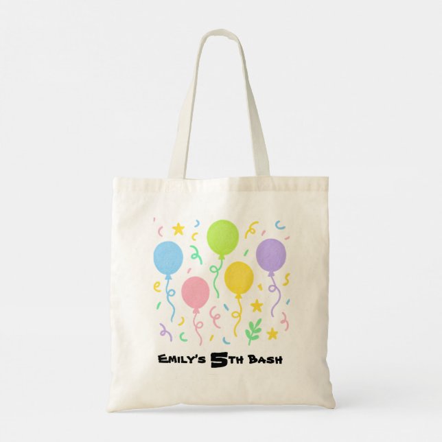 Tote Bag Crayon Modifiable Style – Balloon Bash pour Enfant (Dos)