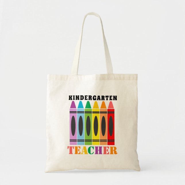 Tote Bag Crayons arc-en-ciel colorés (Devant)