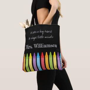 Tote Bag Crayons arc-en-ciel personnalisés Appréciation d