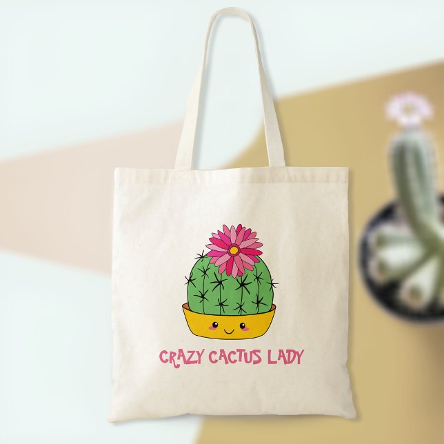 Tote Bag Crazy Cactus Lady Fourre-tout | Idée cadeau Cactus (Embrace the Cactus Love 🌵💜)