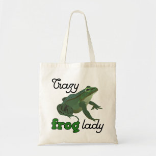 Tote Bag Crazy Frog Lady Frog cadeaux amoureux