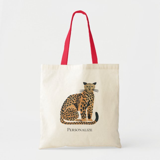 Tote Bag Cream Leopard Animal (Devant)