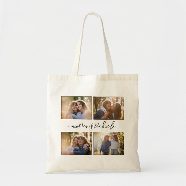 Tote Bag Create Personalized Photo Collage Mother of Bride (Devant)