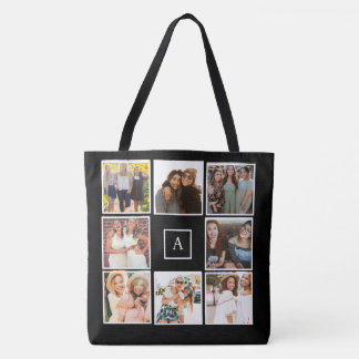 Tote Bag Create your own 8 Photo Collage Monochrome