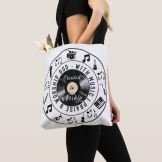 Tote Bag Created to Worship Record Player