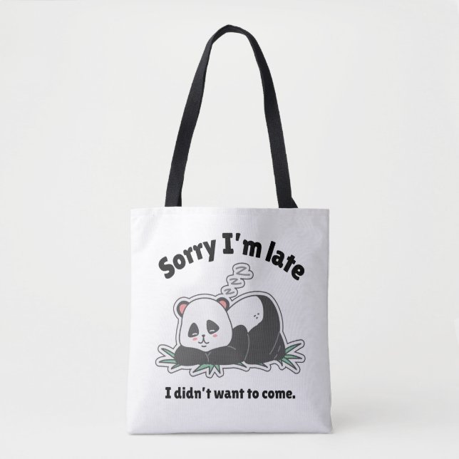 Tote Bag Création de Panda Paresseux Drôle (Devant)