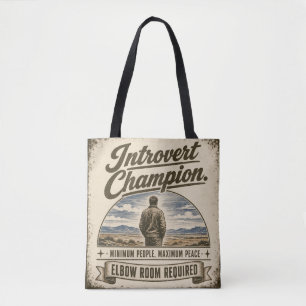 Tote Bag Création drôle de style vintage pour introverti