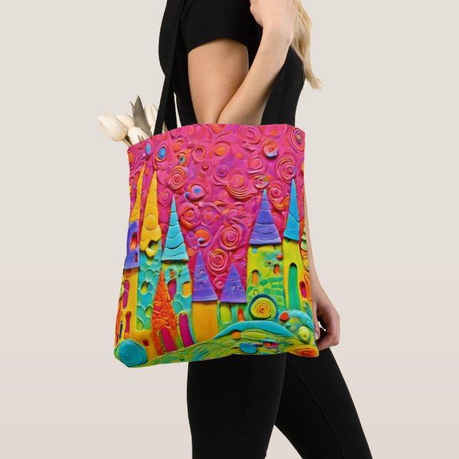 Tote Bag Création innovante colorée d'argile (De près)