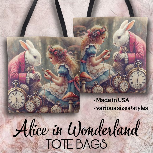 Tote Bag Creative Alice in Wonderland Vintage Art (Créateur téléchargé)