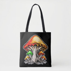 Tote Bag Creative Earthy Psychedelic Mushroom Art