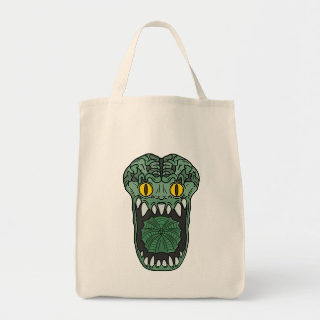 Tote Bag Créature à dent de grotesque émeraude (Devant)
