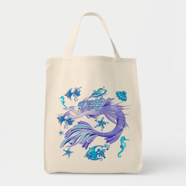 Tote Bag Créature de la fée mauve de sirène (Devant)