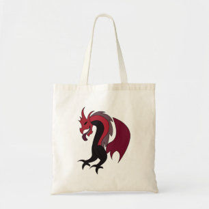 Tote Bag Créature mythique du dragon noir rouge