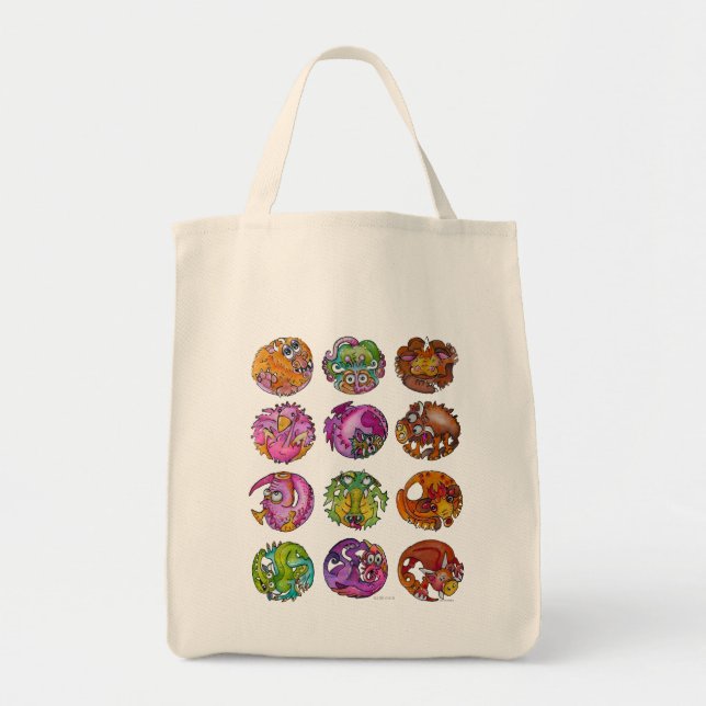 Tote Bag Créatures Imaginaires Ludiques (Devant)