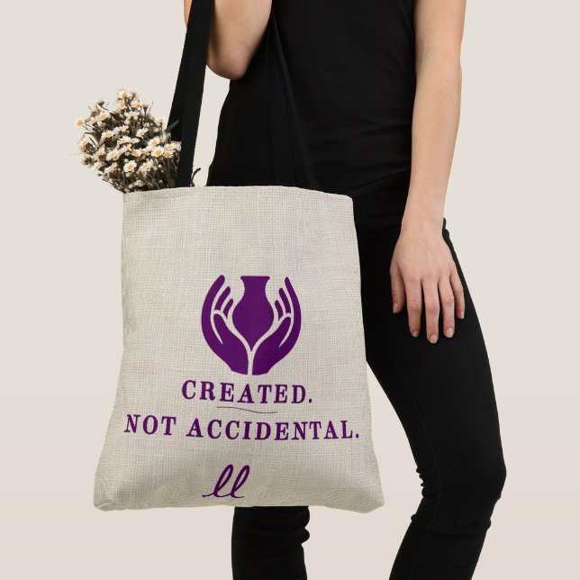 Tote Bag Créé. Pas accidentel. (De près)