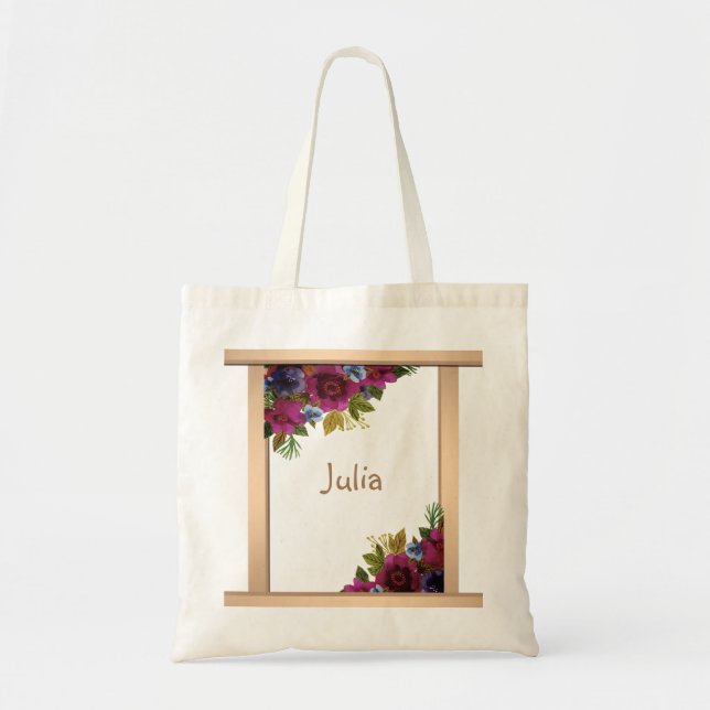 Tote Bag Créé pour vous, floral, aquarelle (Devant)