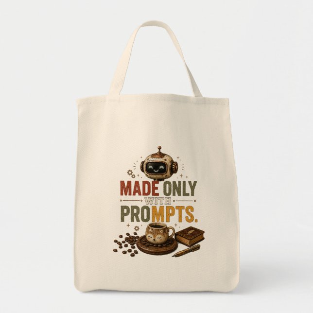 Tote Bag Créé Uniquement Avec Des Invites Drôle De Robot De (Devant)