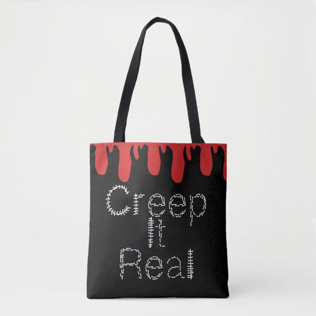 Tote Bag Creep it Real Main Drag Police Blood Halloween (Devant)